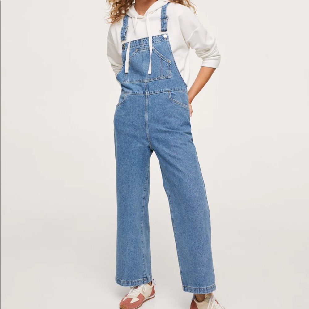 Wide Leg Denim Overalls - Brand New